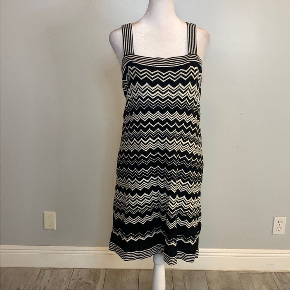 [MISSONI] Black/White Knit Chevron‎ Dress - Size M